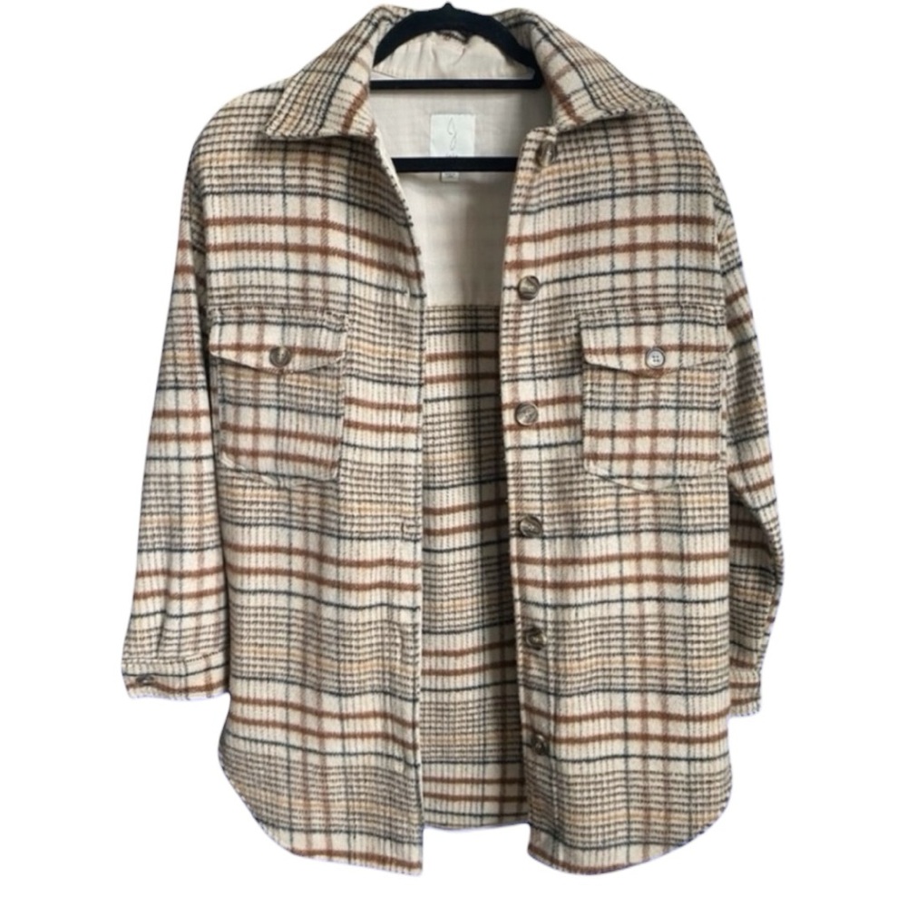 Joie Womens Oversized Flannel Shirt Shacket Cozy Comfortable Size XS